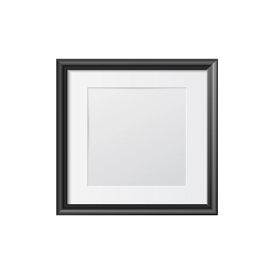 Black square photo frame in minimalistic style realistic vector illustration