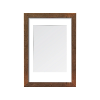 Realistic wooden frame mockup on white background vector illustration