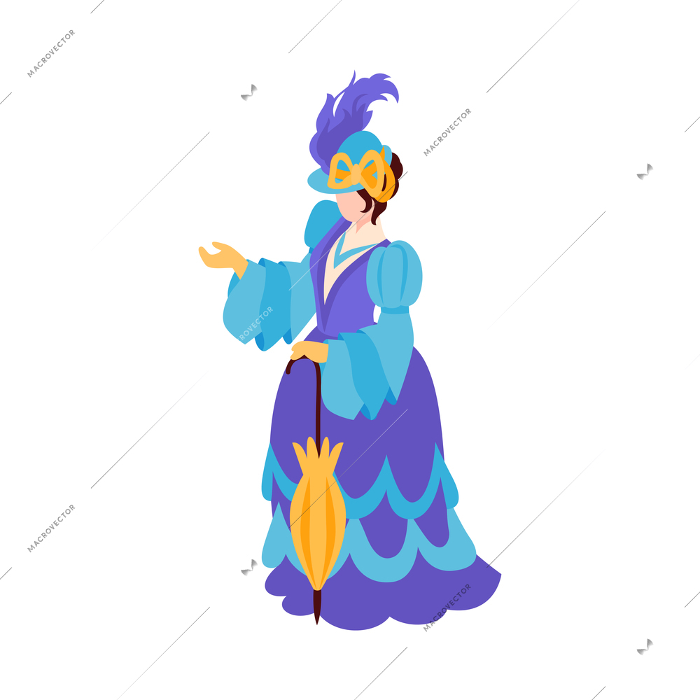 Victorian era english fashion icon with female character wearing beautiful dress and accessories of 19th century isometric vector illustration