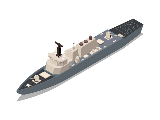 Warship battle ship isometric icon 3d vector illustration