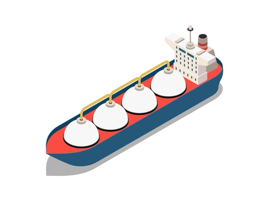 Isometric icon with tanker ship for gas oil transportation 3d vector illustration