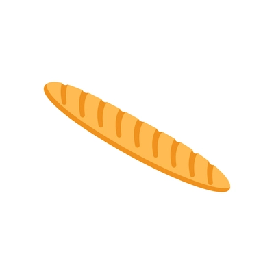 Isometric icon of wheat baguette on white background 3d vector illustration