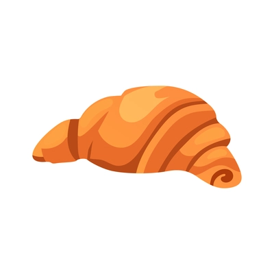 Fresh croissant on white background flat vector illustration