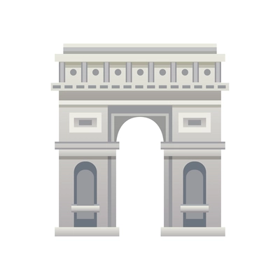 France landmark flat icon with arc de triomphe vector illustration