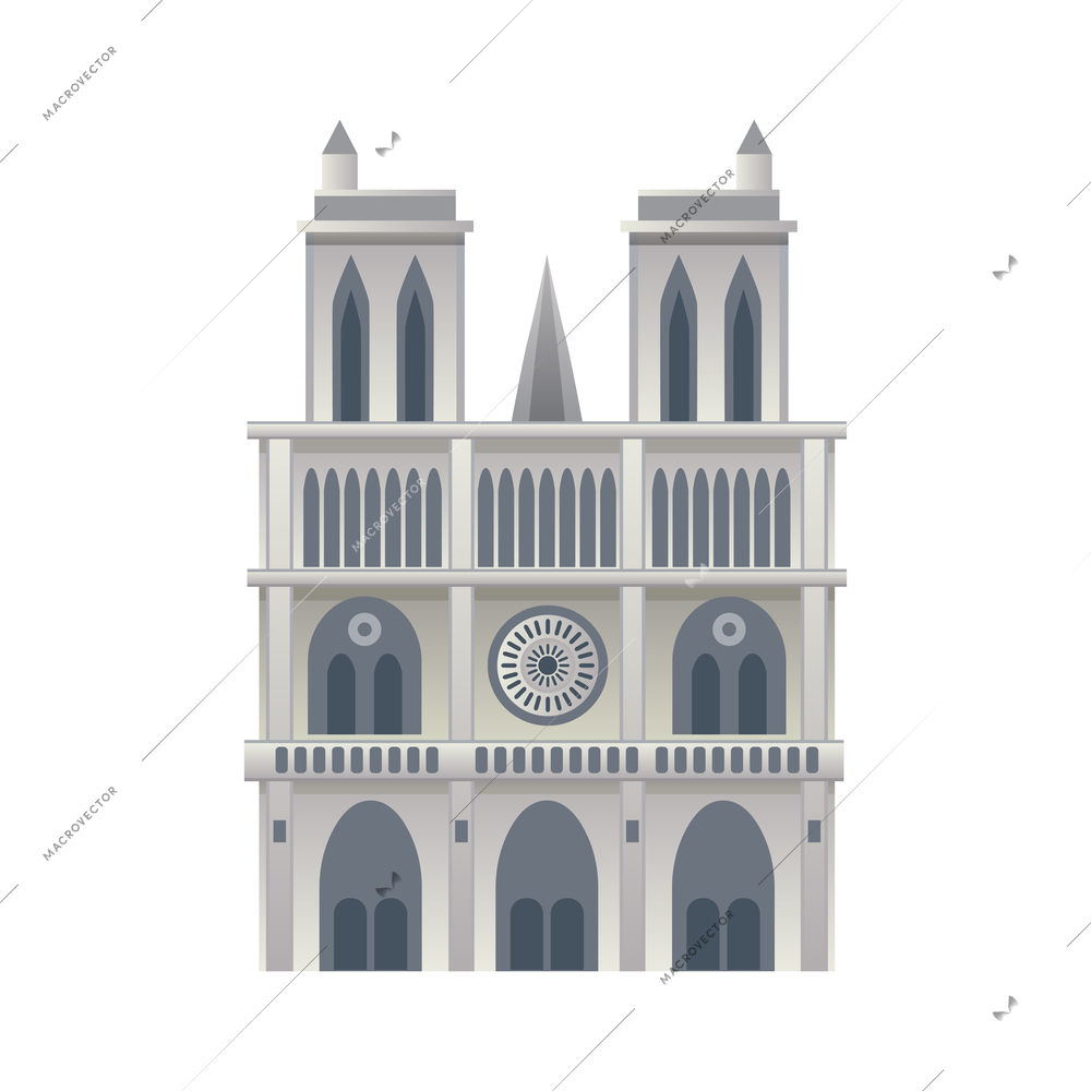 France famous landmark icon with flat design notre dame de paris vector illustration