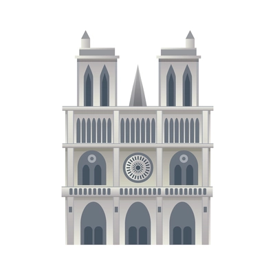 France famous landmark icon with flat design notre dame de paris vector illustration