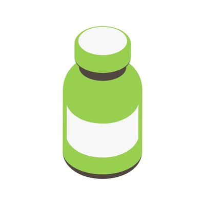 Green plastic bottle isometric icon 3d vector illustration