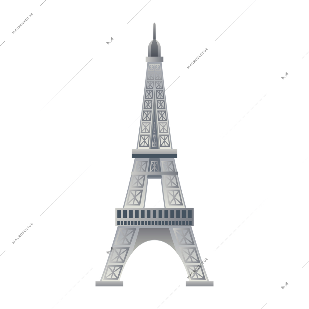 France icon with eiffel tower in flat style vector illustration