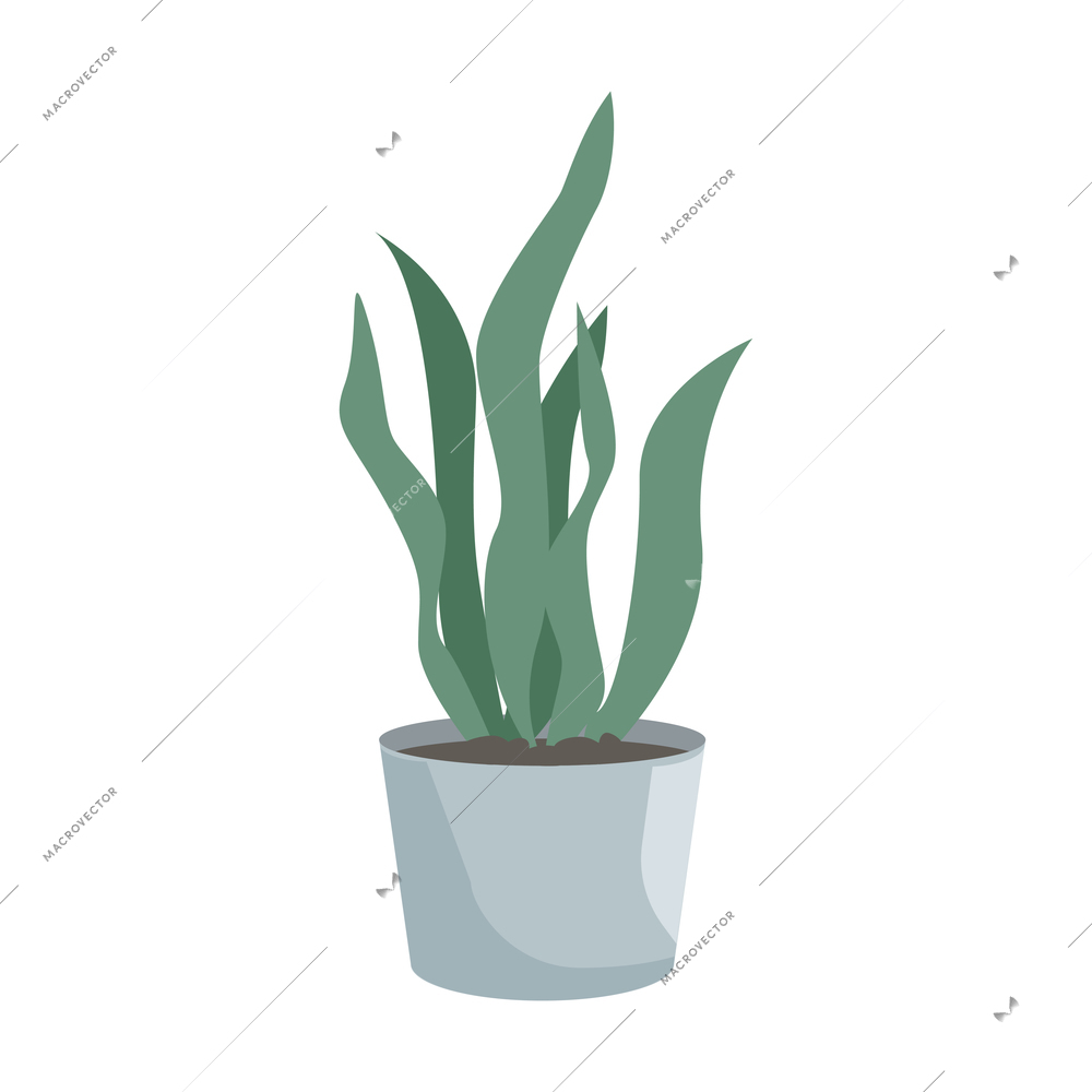 Flat icon with potted green plant vector illustration