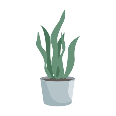 Flat icon with potted green plant vector illustration