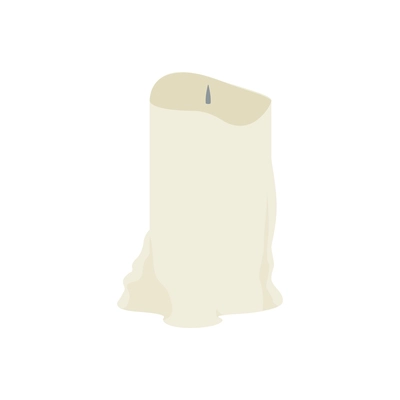 Big wax candle flat icon on white background vector illustration