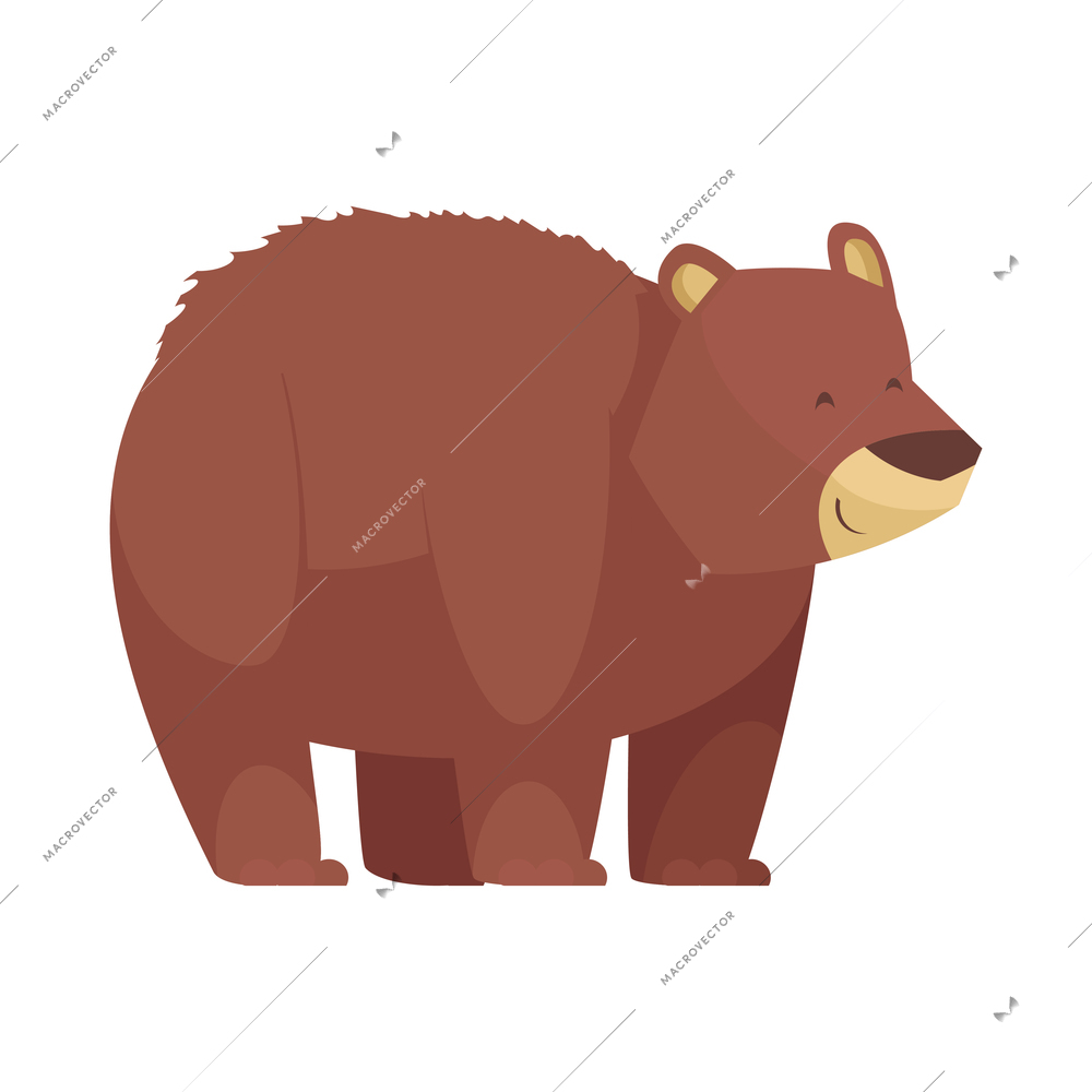 Cute brown bear cartoon icon on white background vector illustration