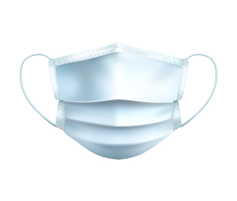 White medical face mask realistic vector illustration