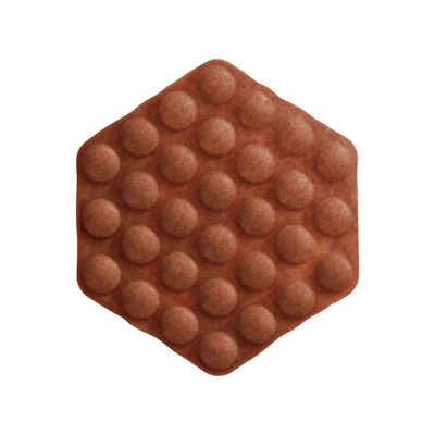 Chocolate hong kong bubble waffle realistic vector illustration