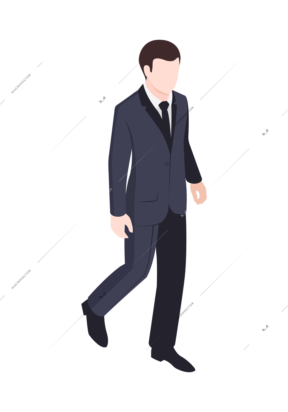 Isometric icon with businessman wearing office suit vector illustration