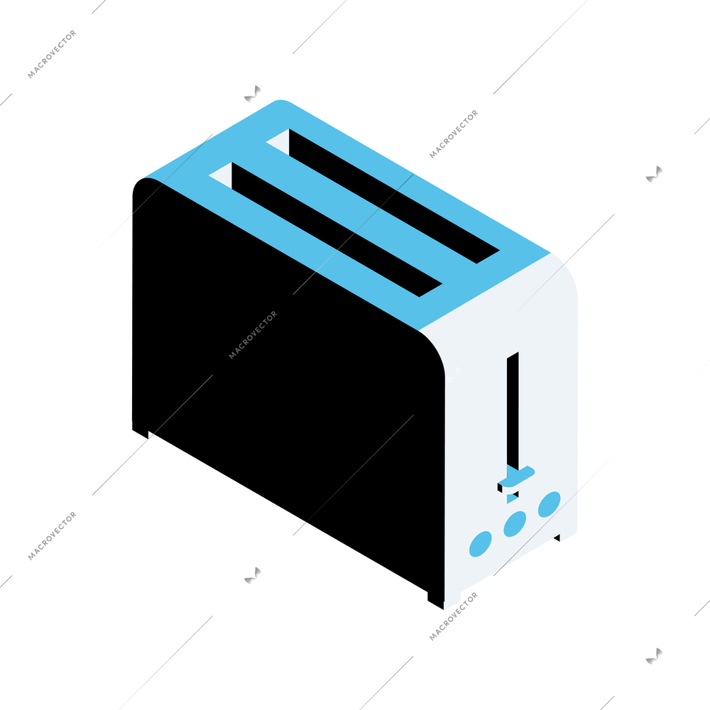 Toaster isometric icon on white background 3d vector illustration