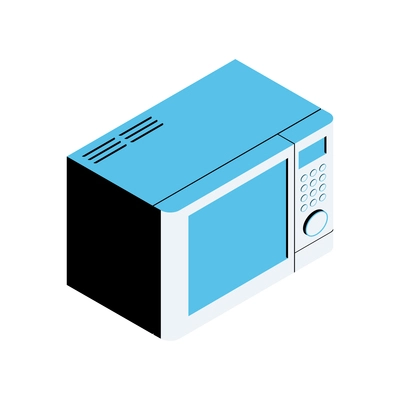 Isometric icon with microwave oven on white background vector illustration