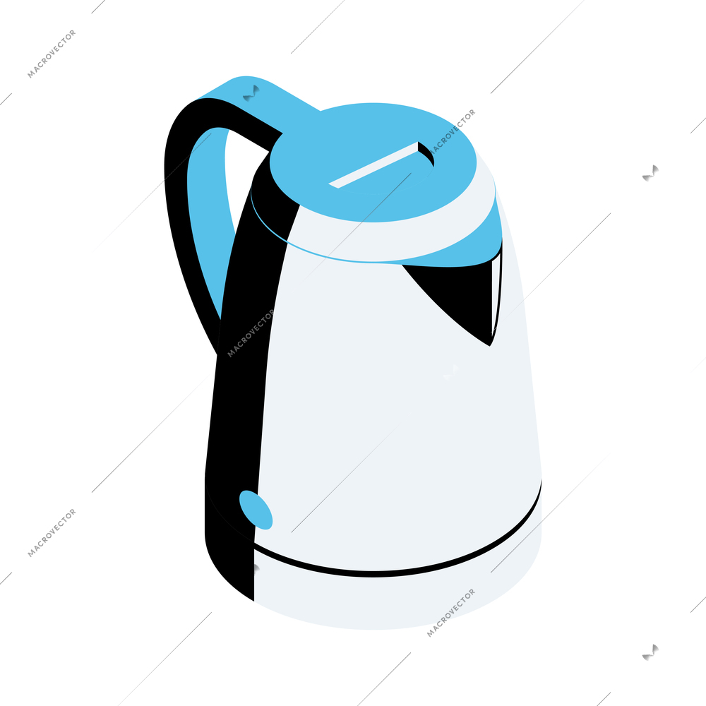 Isometric icon with electric kettle on white background vector illustration