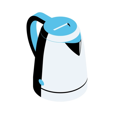 Isometric icon with electric kettle on white background vector illustration