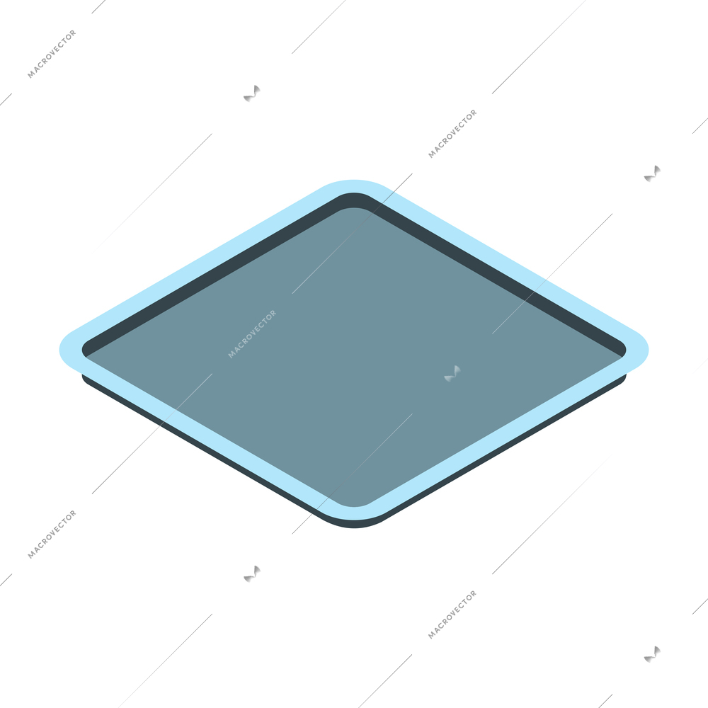 Isometric icon with tray or baking pan on white background vector illustration