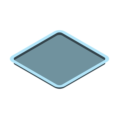 Isometric icon with tray or baking pan on white background vector illustration