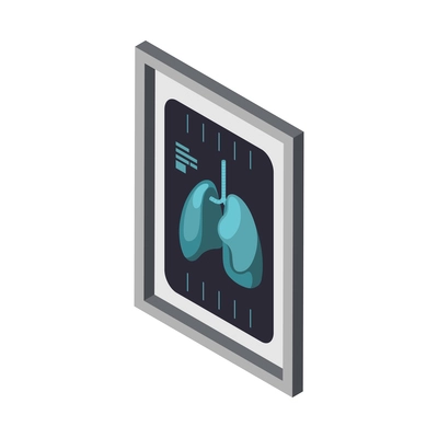 Lung inspection icon with 3d xray picture vector illustration