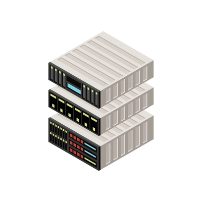 Datacenter icon with isometric blade servers vector illustration