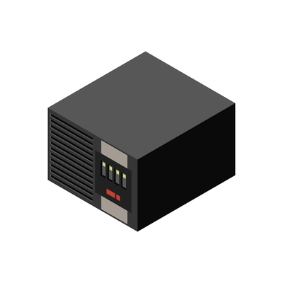 Ups power supply on white background isometric 3d vector illustration