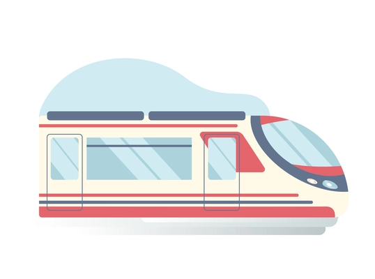 Modern high speed train flat vector illustration