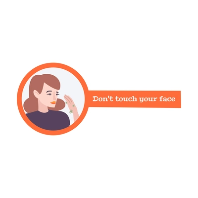 Coronavirus flat guide with dont touch your face text vector illustration