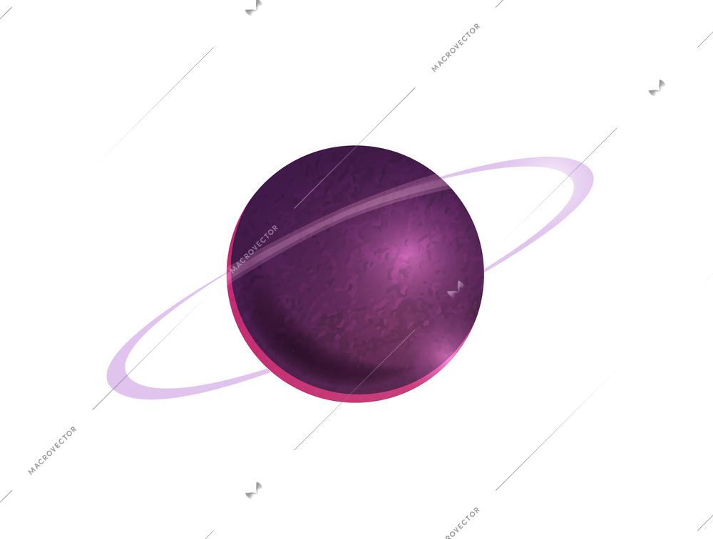 Purple saturn planet cartoon vector illustration