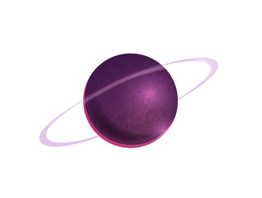 Purple saturn planet cartoon vector illustration