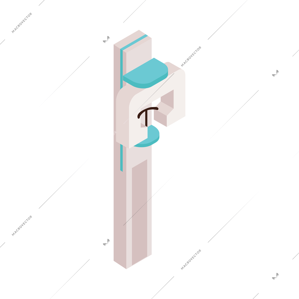 Dental xray unit isometric icon on white background vector illustration