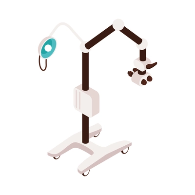 Isometric icon with dental clinic equipment for diagnostic and treatment 3d vector illustration