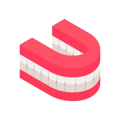 Isometric icon of 3d dental prosthesis on white background vector illustration