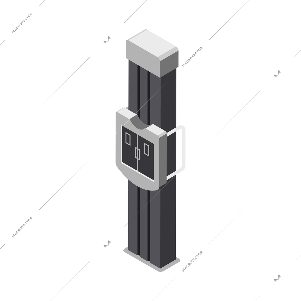 Isometric icon with xray apparatus for lungs inspection 3d vector illustration
