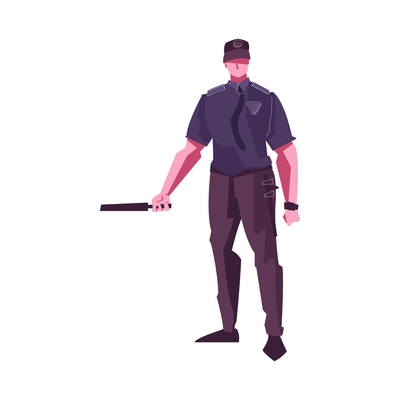 Flat icon with male security guard vector illustration