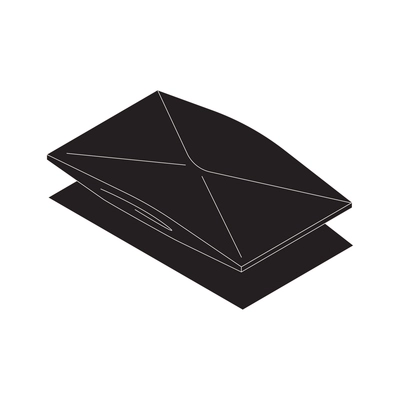 Corruption bribe dirty money isometric icon with black envelope 3d vector illustration