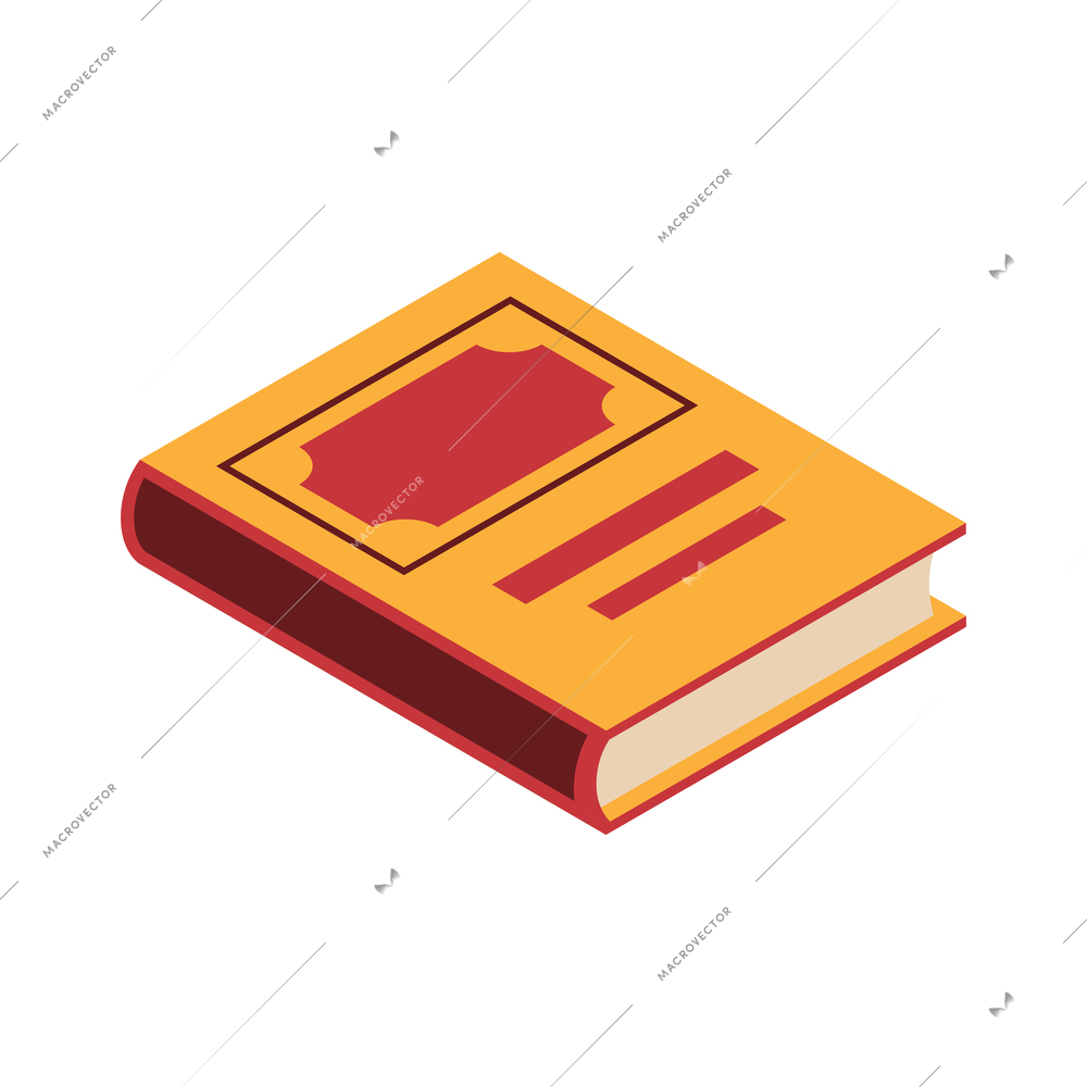 Hardcover book or textbook isometric icon 3d vector illustration