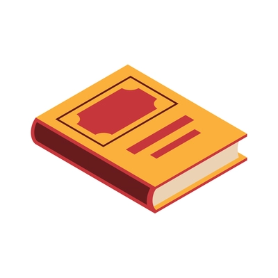 Hardcover book or textbook isometric icon 3d vector illustration