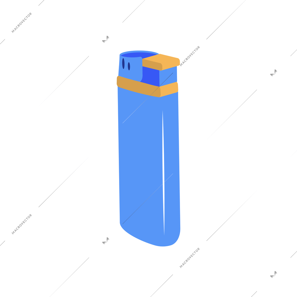 Blue pocket lighter flat icon on white background vector illustration
