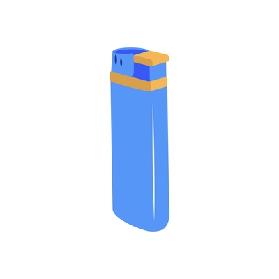 Blue pocket lighter flat icon on white background vector illustration