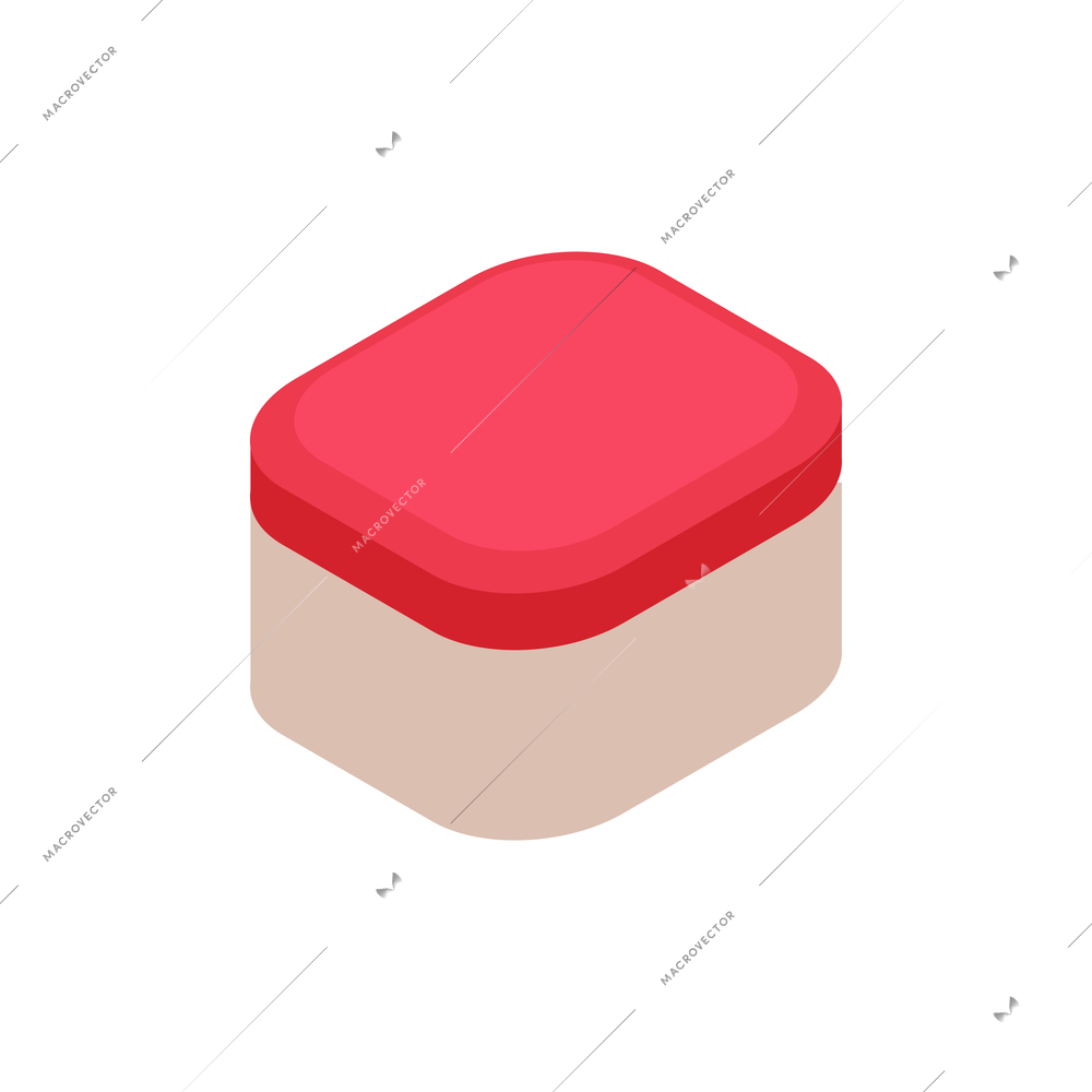 Isometric icon with soft pouf on white background 3d vector illustration