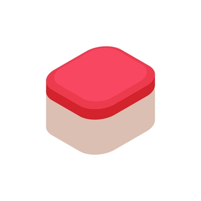 Isometric icon with soft pouf on white background 3d vector illustration