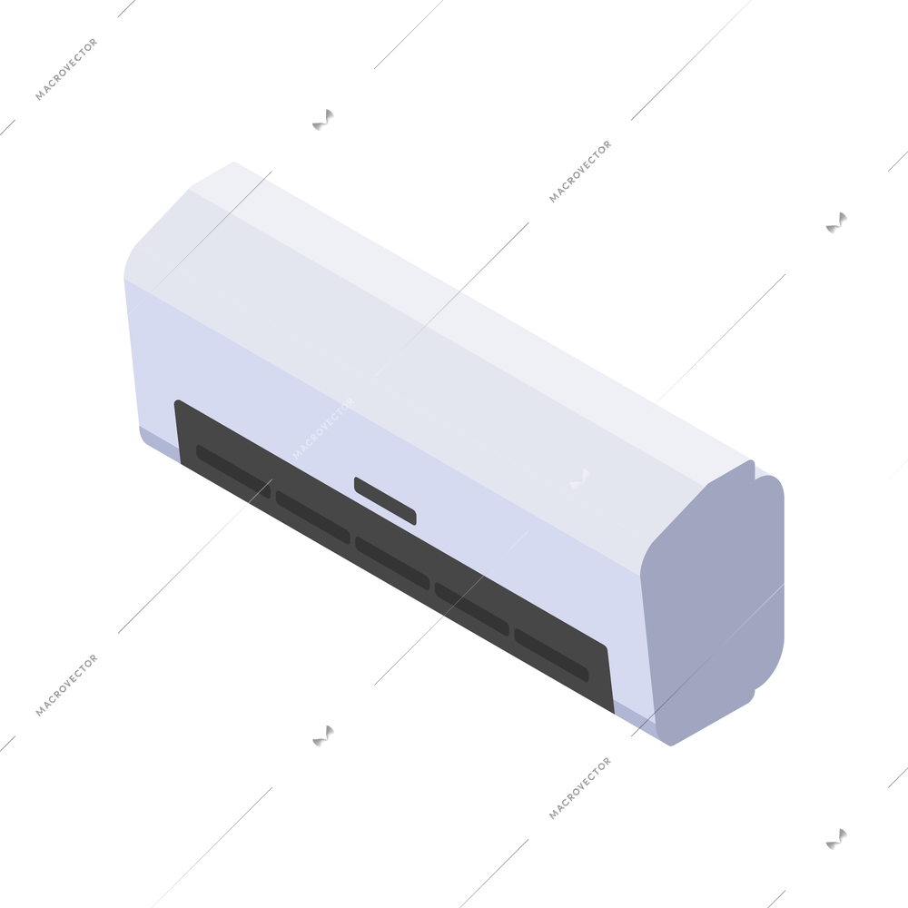 Isometric modern air conditioner on white background 3d vector illustration