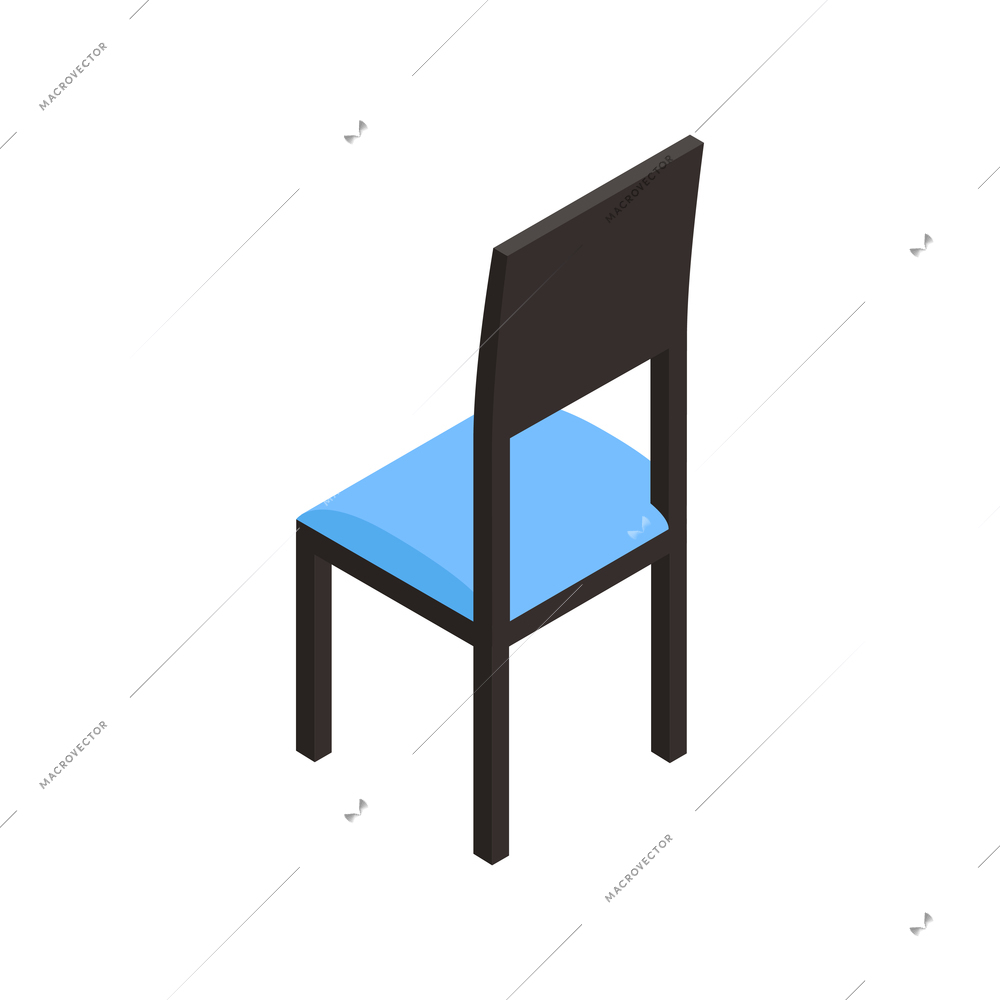 Isometric hair with blue seat on white background 3d vector illustration