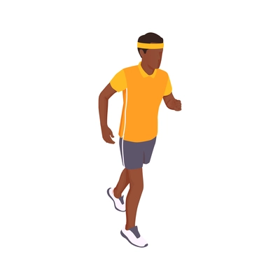 Isometric icon of male runner on white background 3d vector illustration