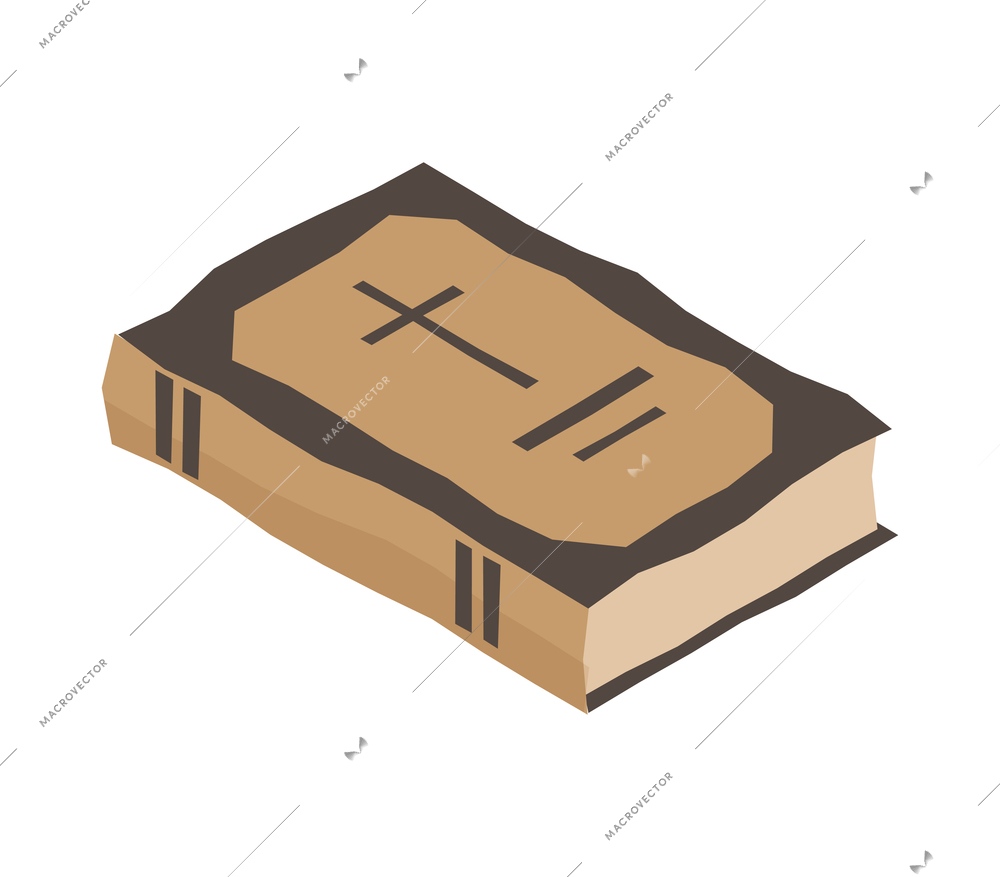 Holy bible isometric icon on white background 3d vector illustration