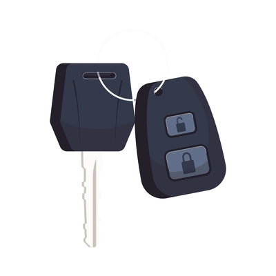 Flat car key on white background vector illustration