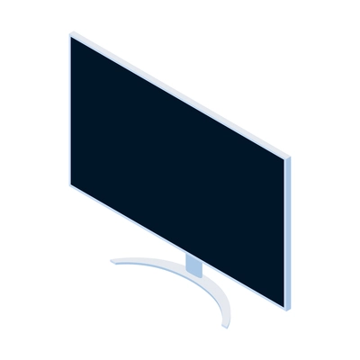 Isometric widescreen smart tv on white background 3d vector illustration